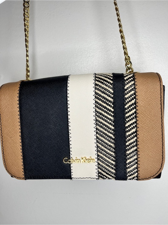 Calvin Klein Handbags - Calvin Klein Striped Saffiano Chain Crossbody Like new